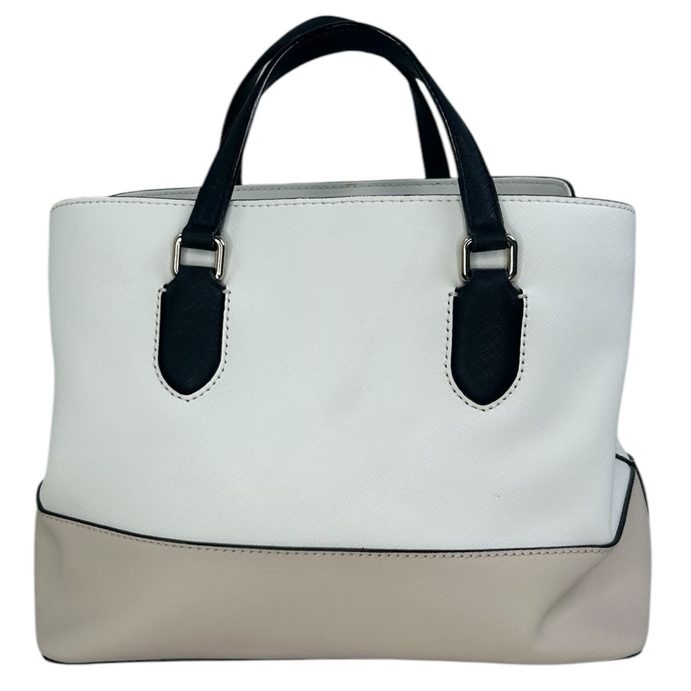 Kate Spade Laurel Way Evangelie Tote Cream Nude Black Straps Gold Satchel Bag - Picture 6 of 14